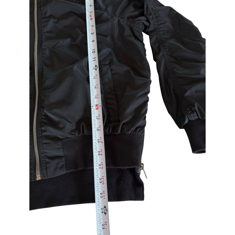Athleta Jetset Bomber Jacket Black Medium Water Resistant Ruched Utility - Picture 10 of 12